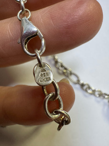 WHITNEY KELLY Necklace WK 925 China Sterling Silver Turquoise Necklace 26"