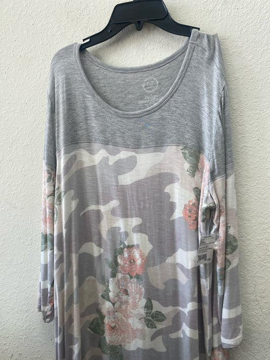 Gray Print 24/7 Maurices Long Sleeve Shirt Women's