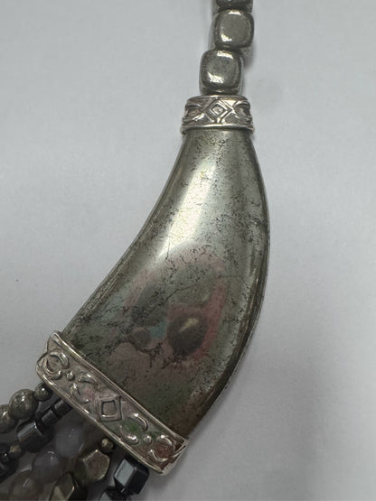RETIRED Silpada Grandeur Necklace Sterling Statement Pyrite Hematite Quartz 925