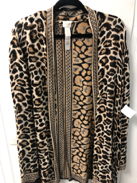Brown Print Chico's Cardigan Women's