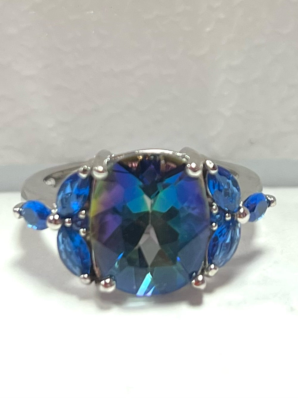 Sterling Blue Petalite Ring New JTV Size 8
