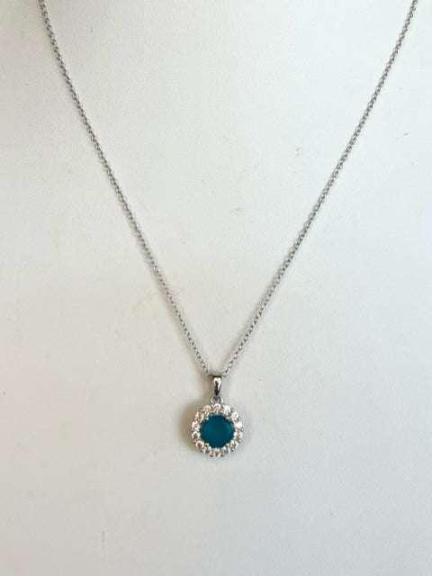 Sterling Paraiba Blue Ethiopian Opal Pendant Necklace Chain New JTV