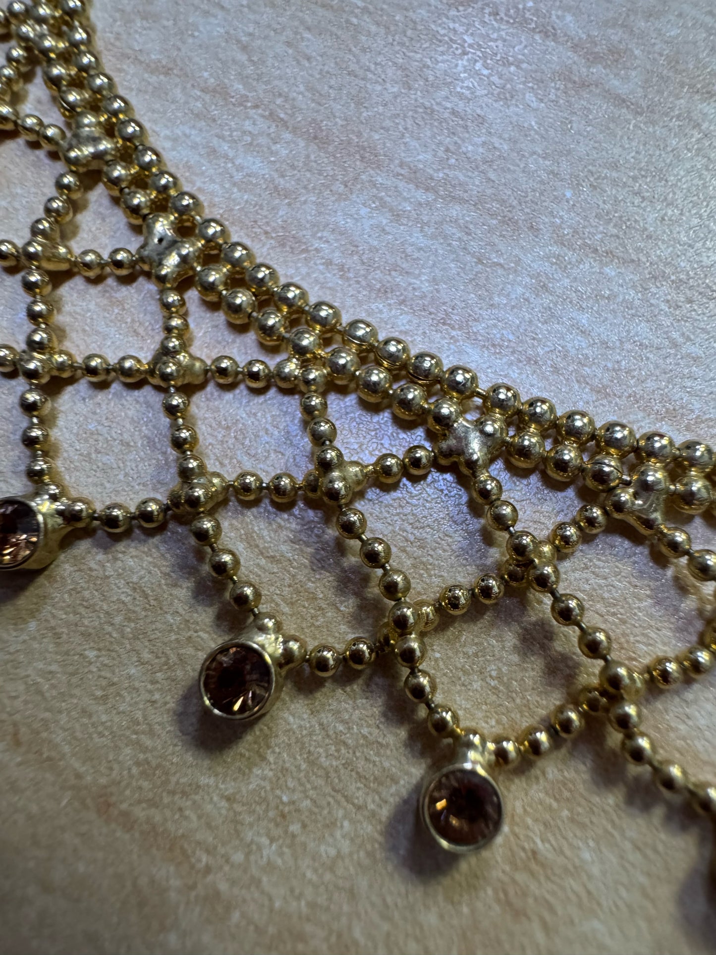 Givenchy Lace Pattern AB Aurora Borealis Crystals Necklace & Bracelet Set