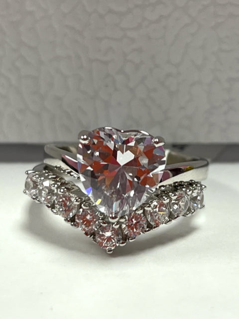 Sterling Silver Wedding Set CZ Size 8 New w/ Tags JTV