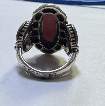 Carolyn Pollack Sterling Silver Copper and Brass Pink Rhodonite Ring Size 8