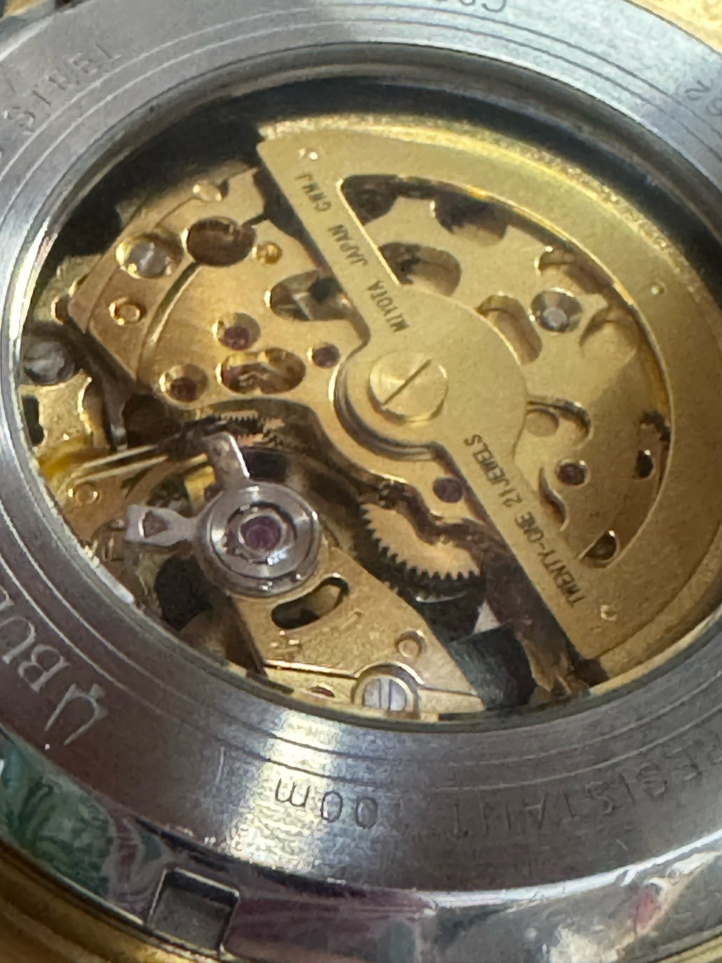 Bulova Sutton Automatic 97A162 Skeleton Dial Gold Tone Men's Watch