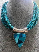Load image into Gallery viewer, Sterling Silver Jay King DTR Turquoise Pendant Magnetic Bead 18&quot; Necklace