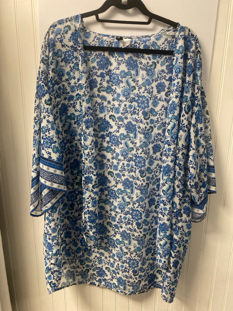White/Blue Divided Kimono Women's