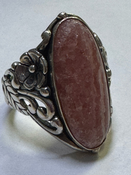 Carolyn Pollack Sterling Silver Ring Size 8 Pink Rhodochrosite