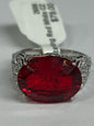 Sterling Silver Red White CZ Ring New JTV Size 8