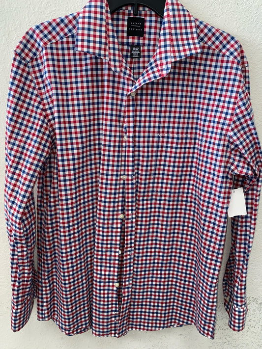 Red/Blue Plaid Oxford Long Sleeve Shirt Men's