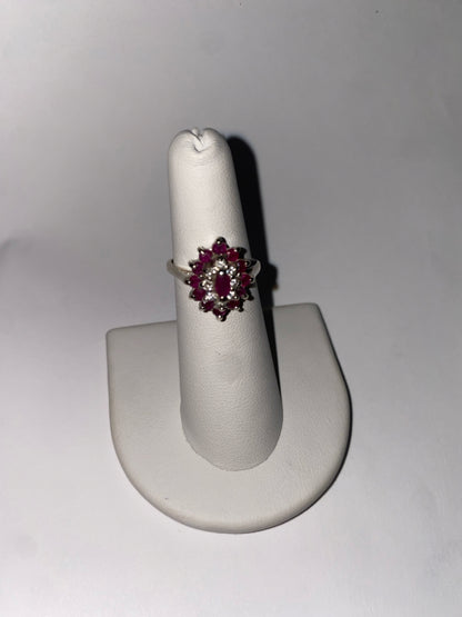 Sterling Silver Ruby Ring Size 5.75