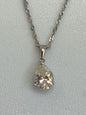 Sterling Strontium Titanate Pendant & Chain New JTV