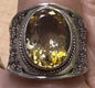 Samuel Benham BJC 925 Sterling Silver Wide Band Oval Citrine Ring Size 8.25