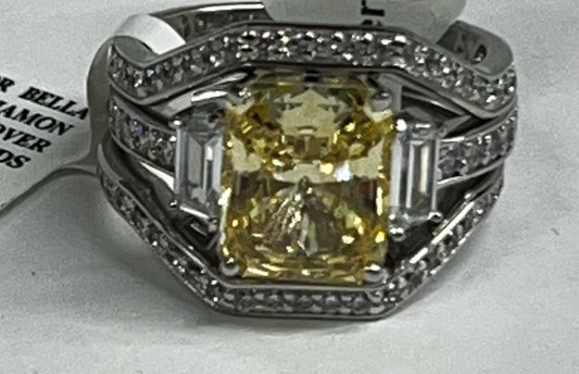 3 pc Sterling Silver CZ Wedding Set New w/ Tags Size 8 JTV