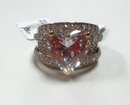 Gold Over Sterling Silver CZ Ring Size 9 JTV New w/ Tags
