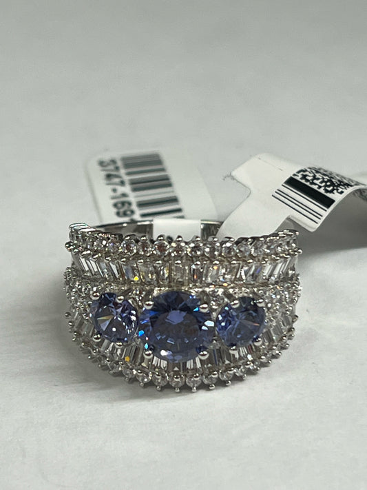 Sterling Silver Blue & White CZ Ring New w/ Tags JTV Size 9
