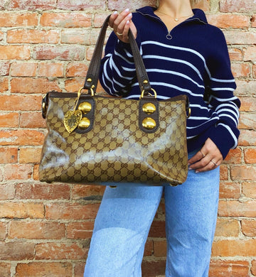 Brown Monogram Gucci Babouska Handbag