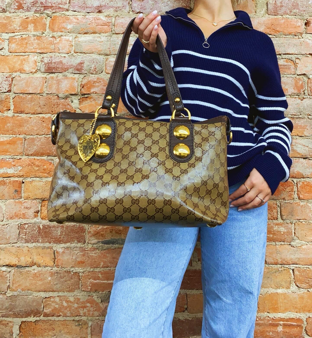 Brown Monogram Gucci Babouska Handbag