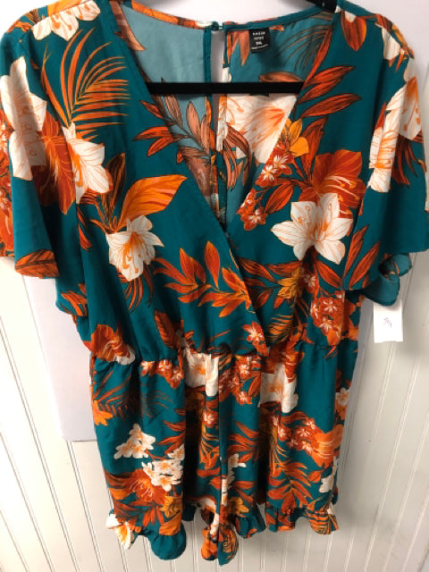Teal/Brown SHEIN Romper Women's