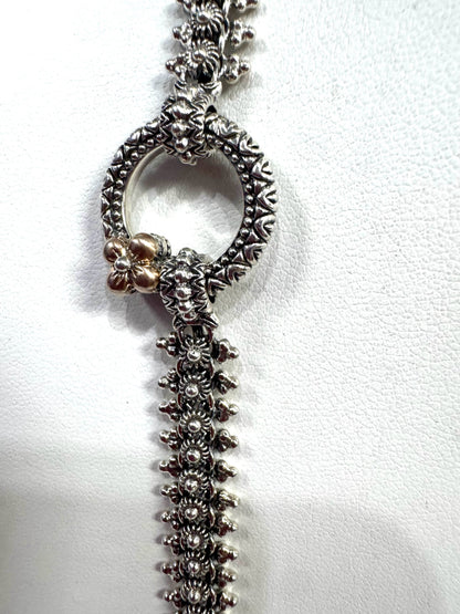 Barbara Bixby Sterling Silver& 18K Gold 25" Handmade Eastern Chain Necklace