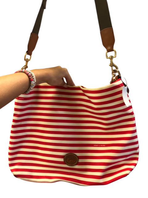 Designer Dooney & Bourke Red/White Striped Handbag