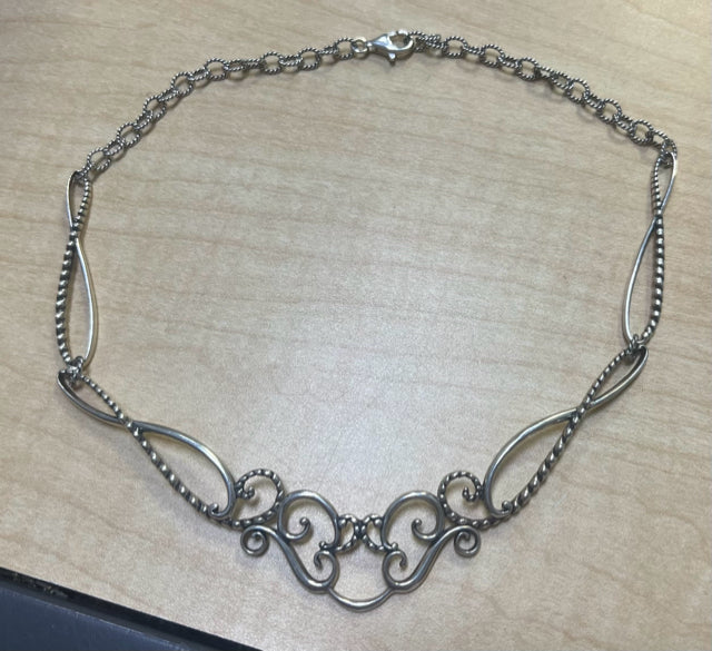 Carolyn Pollack Relios 17" Sterling Silver Necklace Scroll Necklace