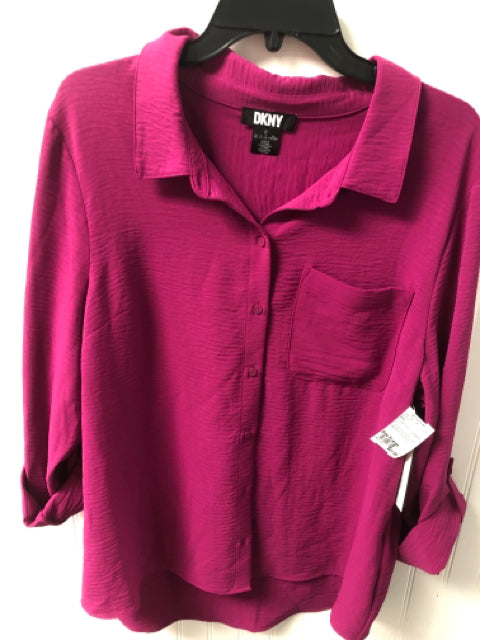 Fuchsia DKNY NEW Long Sleeve Shirt Women's
