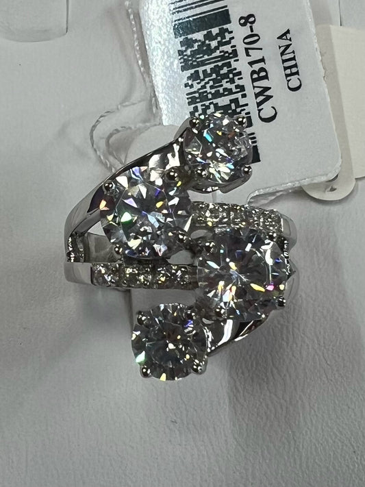 Sterling Silver CZ Ring Charles Winston 8.90 ct tw Size 8 JTV New w/ Tags