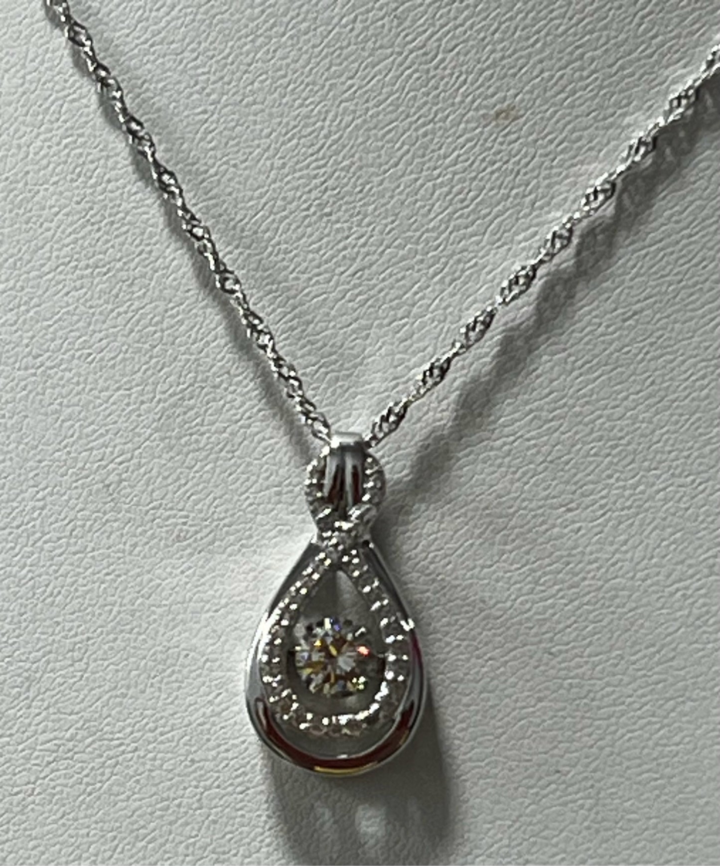 Sterling Silver CZ Necklace Pendant Chain New JTV