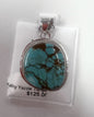 Navajo Kathy Yazzie Turquoise Pendant Sterling Silver