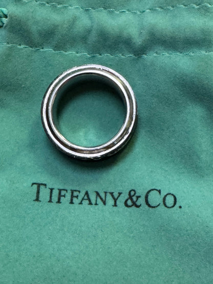 Tiffany & Co Ring 925 Sterling Silver  Black & White T & Co 2005 size 7.25 Band