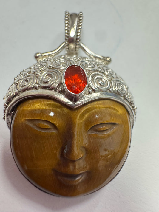 Sajen Sterling Silver Tigers Eye Pendant