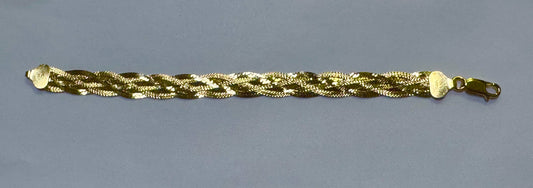 Gold Over Sterling Silver Bracelet 7"