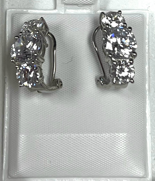 Sterling Silver CZ Earrings New JTV