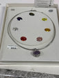 Sterling Silver Omega Necklace W/ Interchangable Stones 16-18"