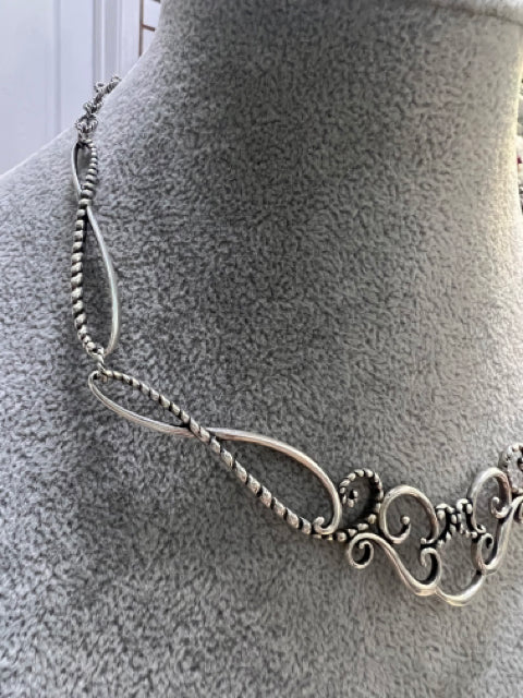 Carolyn Pollack Relios 17" Sterling Silver Necklace Scroll Necklace