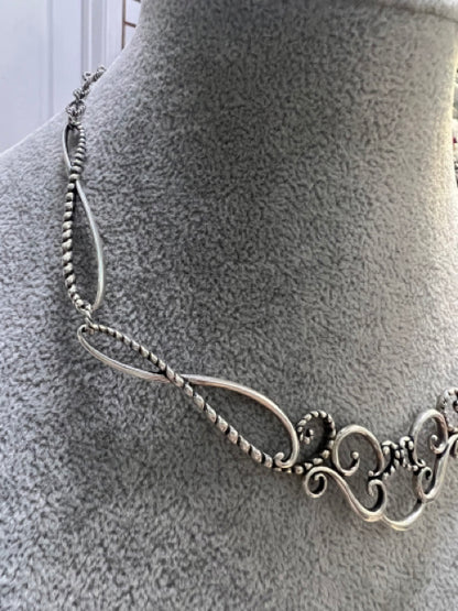 Carolyn Pollack Relios 17" Sterling Silver Necklace Scroll Necklace