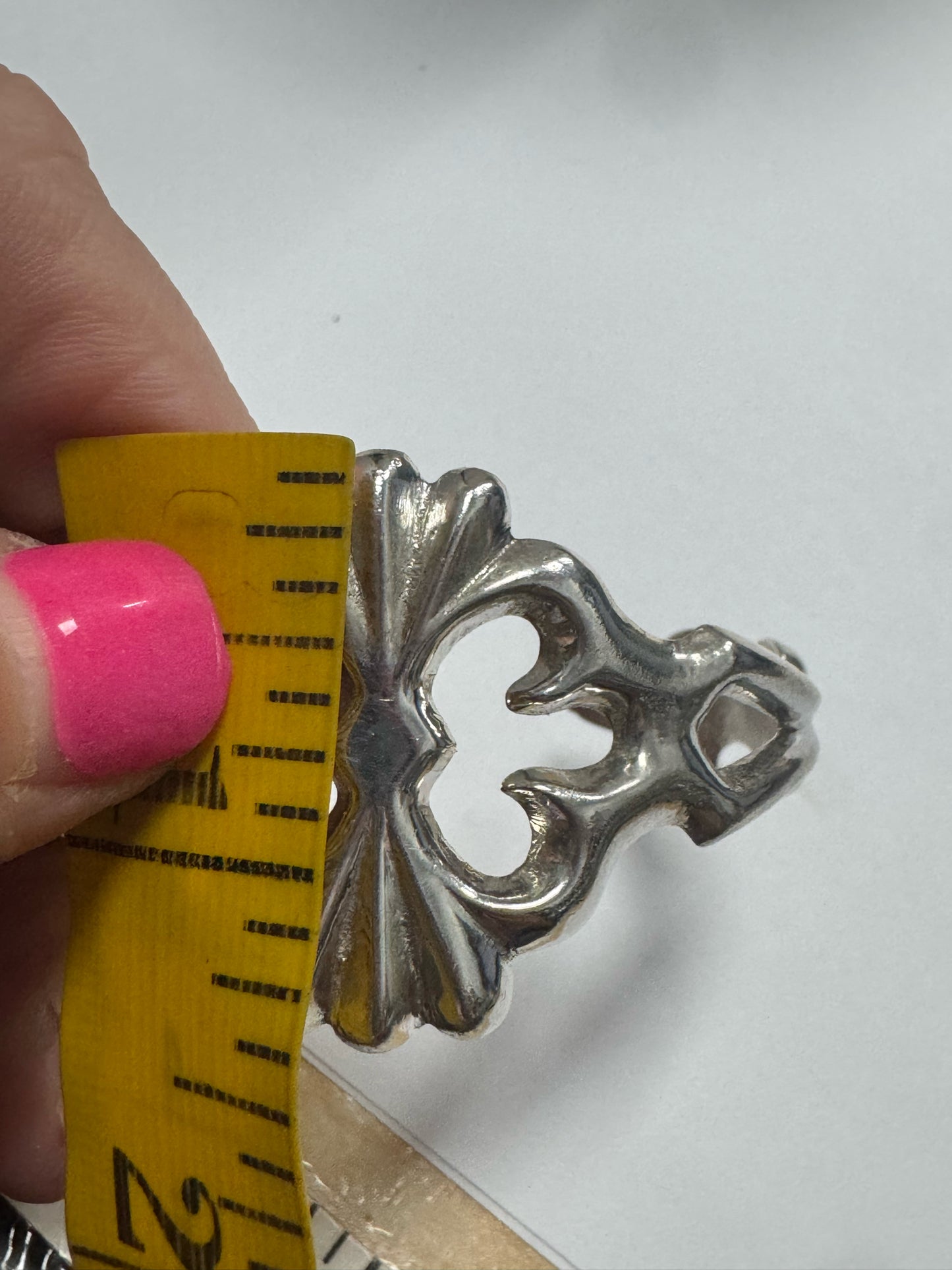 Francis FL Begay Sterling Silver Navajo Sandcast Cuff Native American Bracelet