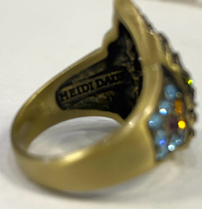 Heidi Daus Tapestry Ring Size 8.75 Swarovski Crystals