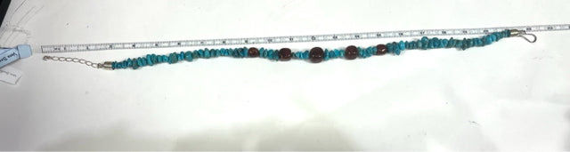 Jay King DTR Miine finds Turquoise Amber 20" -22" necklace 925 Sterling Silver
