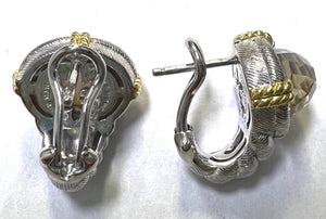 Judith Ripka Sterling Silver & 14K Gold Clad & Gold Leaf Doublet Earrings