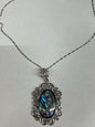 Sterling Abalone Pendant & Necklace New JTV