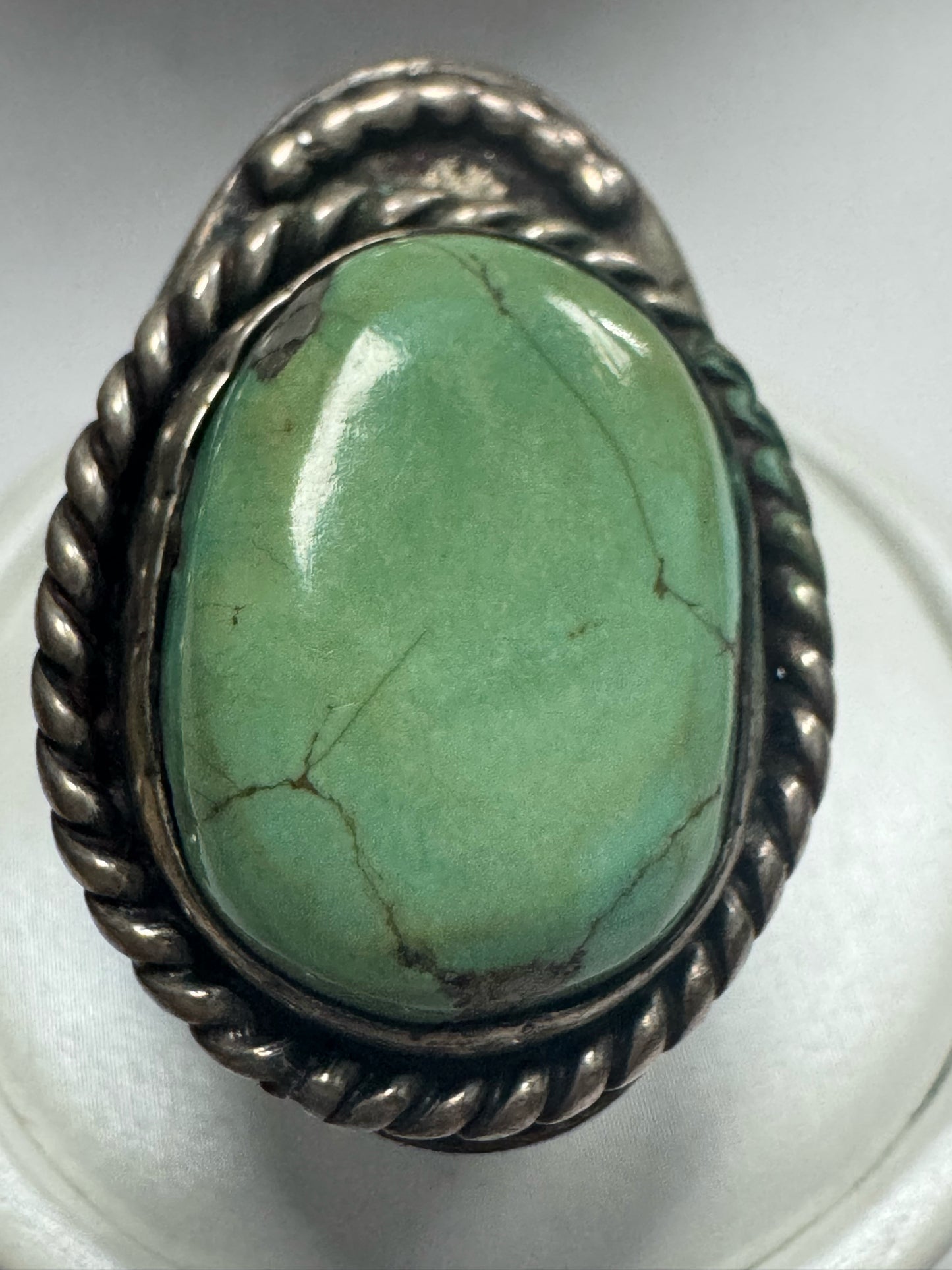 Native American Sterling Silver Ring Heavy Massive 33g Turquoise Size 11