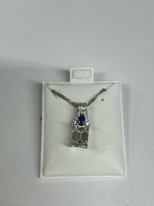 Sterling Strontium Titanate Pendant & Chain JTV