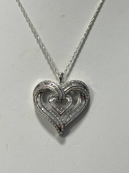 Sterling Silver CZ Necklace Pendant Chain New JTV