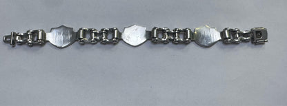 Harley Davidson Motorcycle Sterling Silver Bike Chain Link Bracelet 8"