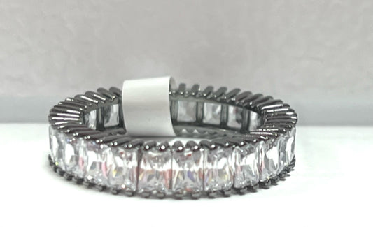 Sterling Silver CZ Ring Size 8 JTV New w/ Tags