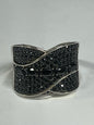 Sterling Silver Black Spinel ring Size 9 JTV New