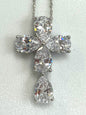 Sterling Silver CZ Necklace Cross Pendant & Chain New JTV